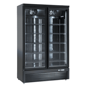 Displaykøleskab - 2 låger - 1000 liter - sort - Default Title