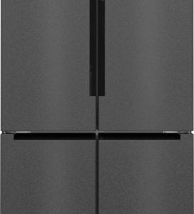Bosch Serie 4 Fritstående køl/frys 183 x 90.5 cm Fingeraftryk afvisende børstet sort stål KFN96AXEA